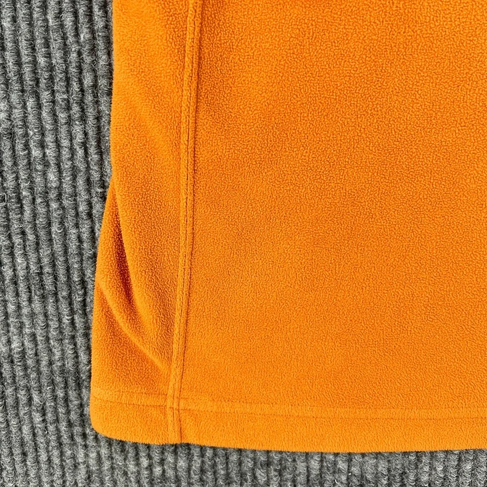 The North Face Mens Sweatshirt Large Orange Long Sleeve 1/4 Zip Mock Neck Fleece